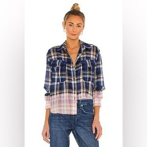 Rag & Bone Florian Cropped Plaid Cotton Shirt